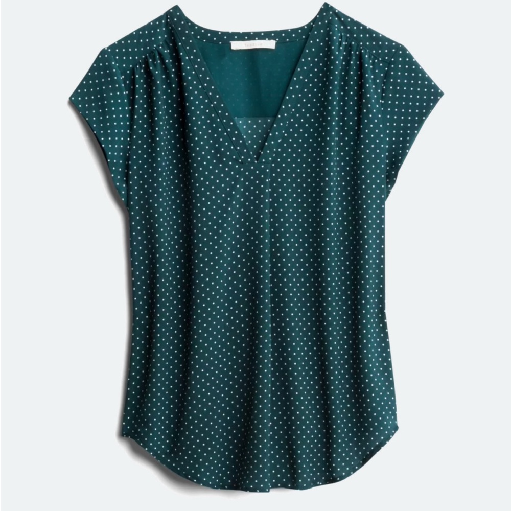Polka dot V neck blouse